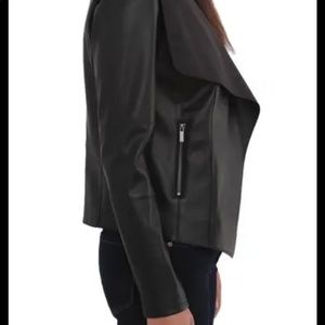 Bagatelle drape faux leather faux suede jacket